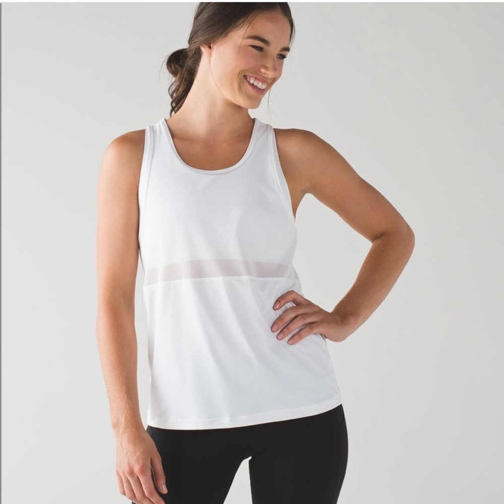 LULULEMON White Fast As Light 2-in-1 Athletic Tank Top Size 8